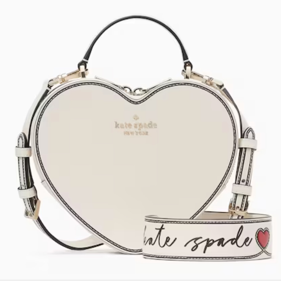 Love Shack Guitar Strap Heart Crossbody Purse Parchment Multi Kate Spade Nwt